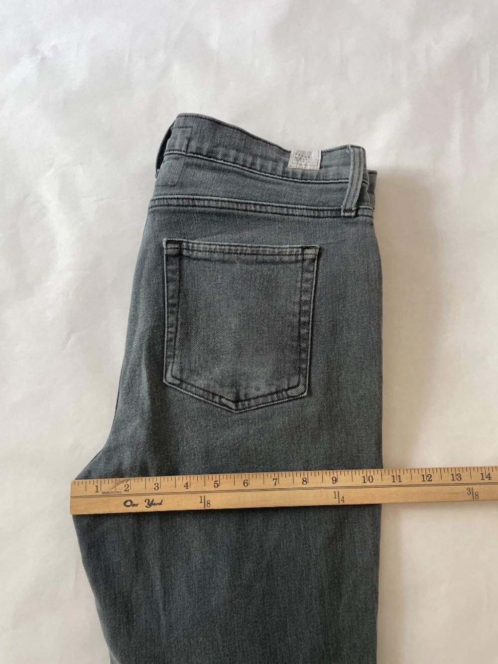 Frank & Eileen Cork Straight Leg Jeans, High Rise Crop Black Gray Denim, Size 29 - Picture 8 of 8